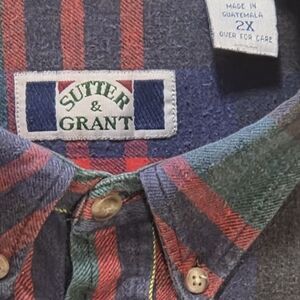 Sutter&Grant Plaid Flannel Long Sleeve Shirt XXL